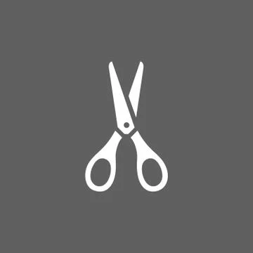 Scissors icon on a dark background Stock Illustration