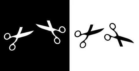 Scissors icon design illustration. Scissors sign symbols. Stock Illustration