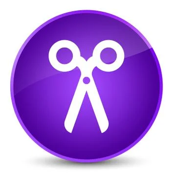 Scissors icon elegant purple round button Stock Illustration