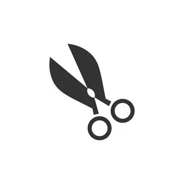Scissors icon flat Scissors. Black Icon Flat on white background Copyright... Stock Photos