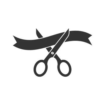 Scissors icon in flat style. Cutting ribbon vector illustration on white isol Illustrazione stock