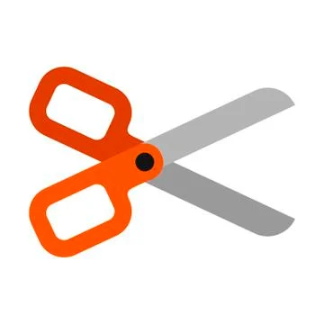 Scissors icon in flat style isolated on white background. Vector illustration Stock Illustration