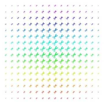Scissors Icon halftone Spectral pattern Illustrazione stock