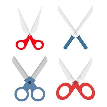 Scissors icon illustration set isolated on white background Ilustração Stock