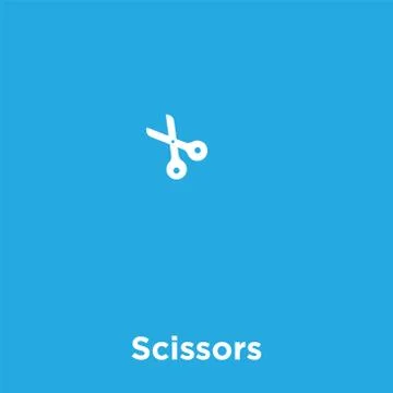 Scissors icon isolated on blue background Stock Illustration