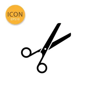 Scissors icon isolated flat style. Stock Illustration