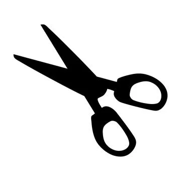 Scissors icon isolated on white background. Open black clippers pictogram. Stock Illustration