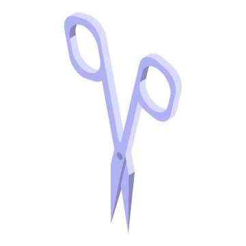 Scissors icon isometric vector. Brush makeup Illustrazione stock