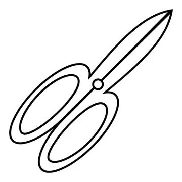 Scissors icon, outline style Ilustração Stock