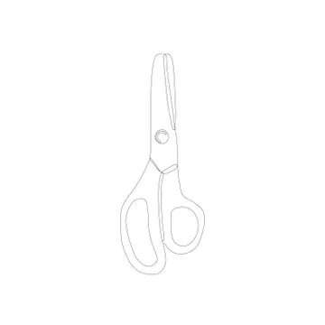 Scissors icon in outline style isolated on white Stock Illustration