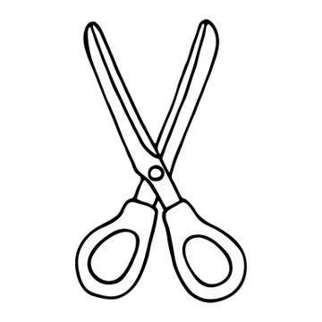 Scissors icon outlined Stock Illustration