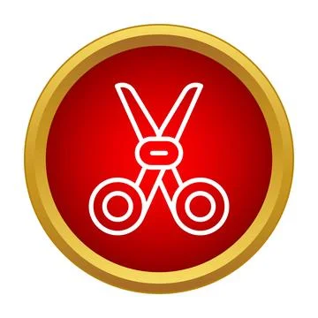 Scissors icon representing cutting and styling tool Stock Illustration