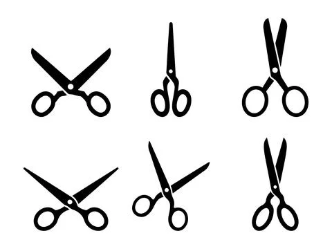 Scissors icon set isolated on white background イラスト素材