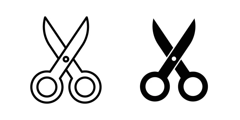 Scissors icon symbol  illustration bundle in black colour Stock Illustration