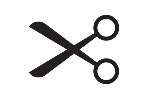 Scissors icon vector design. Cut out tool for paper or tailor work. Stock Illustration