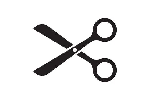 Scissors icon vector design. Cut out tool for paper or tailor work. Stock Illustration