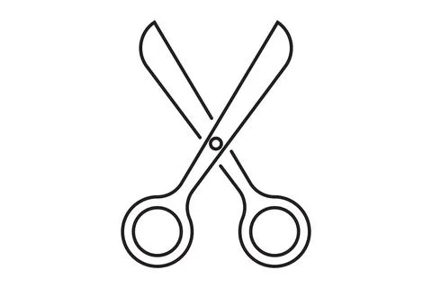 Scissors icon vector design. Cut out tool for paper or tailor work. Stock Illustration