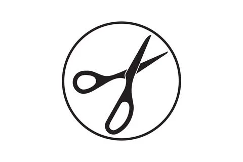 Scissors icon vector design. Cut out tool for paper or tailor work. Stock Illustration