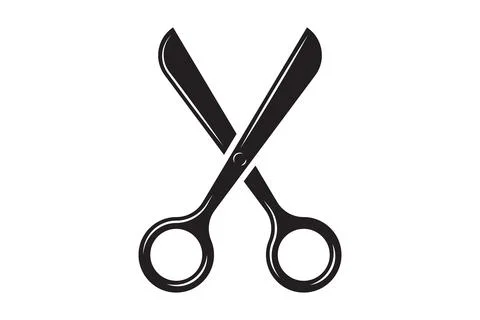 Scissors icon vector design. Cut out tool for paper or tailor work. 스톡 일러스트