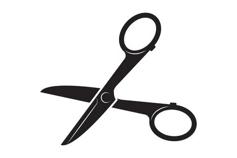 Scissors icon vector design. Cut out tool for paper or tailor work. Stock Illustration