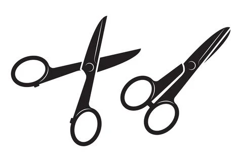 Scissors icon vector design. Cut out tool for paper or tailor work. 스톡 일러스트