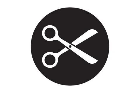 Scissors icon vector design. Cut out tool for paper or tailor work. 스톡 일러스트