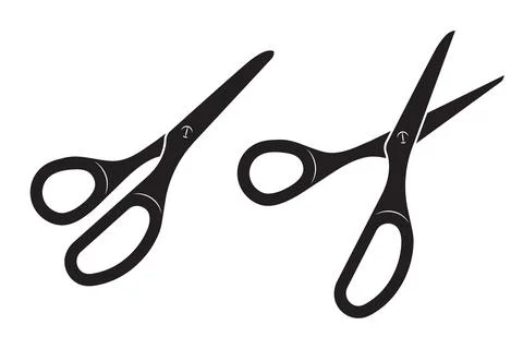 Scissors icon vector design. Cut out tool for paper or tailor work. Stock Illustration