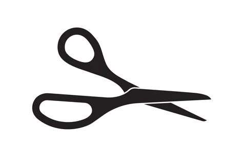 Scissors icon vector design. Cut out tool for paper or tailor work. Stock Illustration