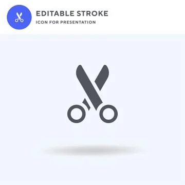 Scissors icon vector, filled flat sign, solid pictogram isolated on white, lo Stock Illustration