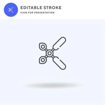 Scissors icon vector, filled flat sign, solid pictogram isolated on white, logo Illustrazione stock