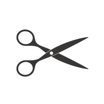 Scissors icon vector illustration. Cut concept with open scissors. Utensil or Stock Illustration