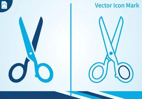 Scissors icon vector illustration in two styles. 스톡 일러스트