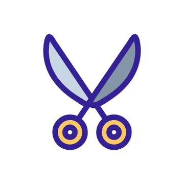 Scissors icon vector. Isolated contour symbol illustration Stock Illustration