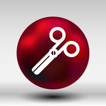 Scissors icon vector white tool sign symbol shape Illustrazione stock