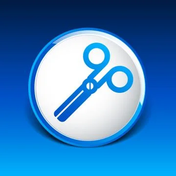Scissors icon vector white tool sign symbol shape Stock Illustration