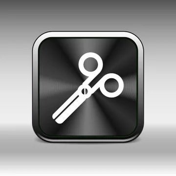 Scissors icon vector white tool sign symbol shape Illustrazione stock
