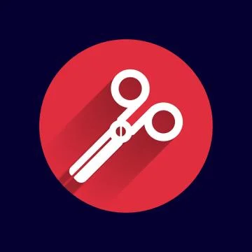 Scissors icon vector white tool sign symbol shape Stock Illustration