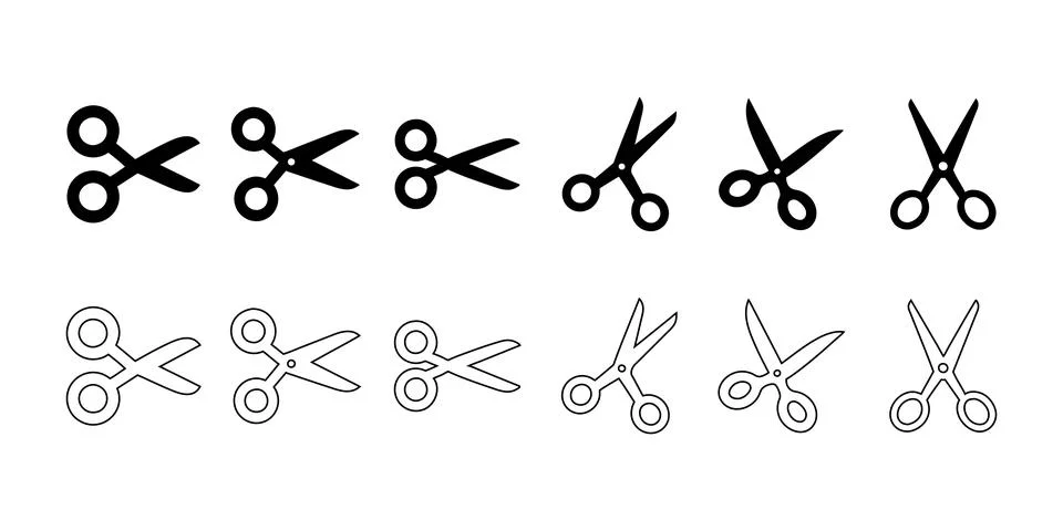 Scissors Icons Set Stock Illustration