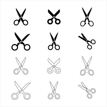 Scissors icons set Stock Illustration