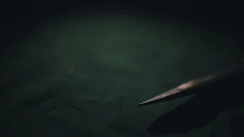 Scissors isolated on black background Vídeo Stock 86450127