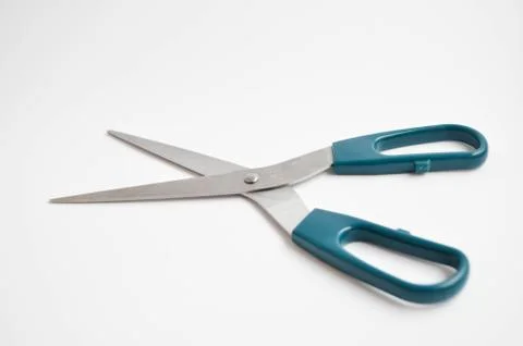 Scissors On The Isolated White Backround 库存照片