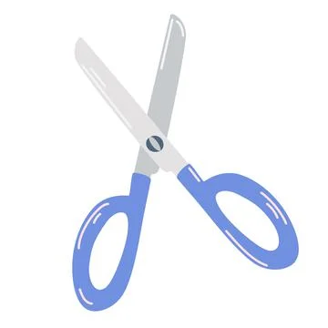 Scissors. Items for school office and needlework. Vector cartoon illustration Stock Illustration