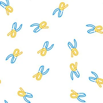 Scissors lettuce vector seamless pattern Stock Illustration