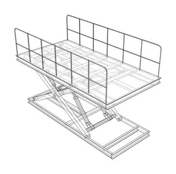 Scissors lift concept outline Illustrazione stock