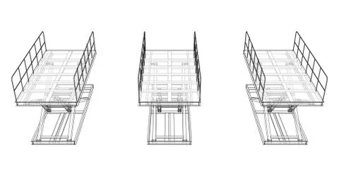 Scissors lift concept outline. Vector 스톡 일러스트