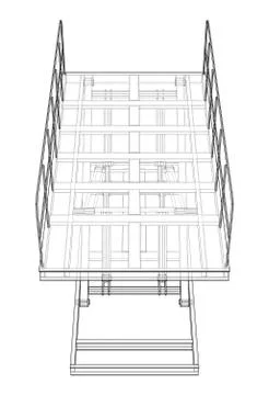 Scissors lift concept outline. Vector Stockillustratie