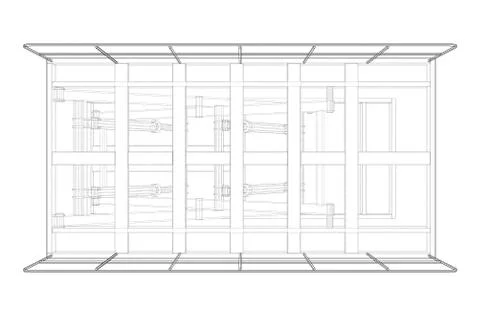 Scissors lift concept outline. Vector 스톡 일러스트