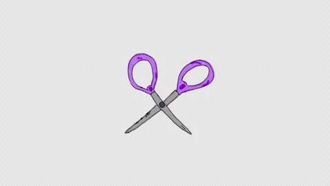 Scissors Loop Cartoon Style Video stock 313890291