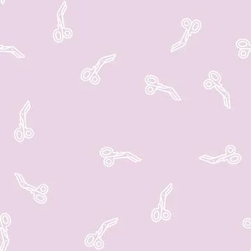 Scissors medical line seamless pattern イラスト素材