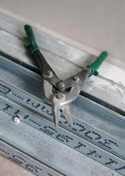 Scissors for metal cutting Stock Photos